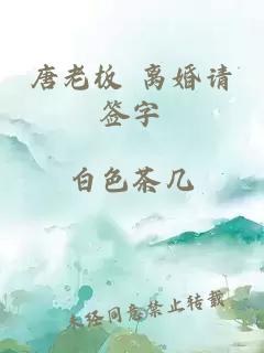 唐老板 离婚请签字