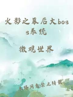 火影之幕后大boss系统